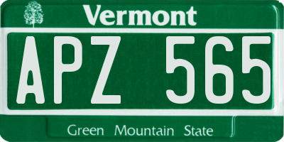 VT license plate APZ565