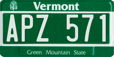 VT license plate APZ571