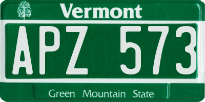 VT license plate APZ573