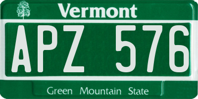 VT license plate APZ576