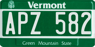 VT license plate APZ582