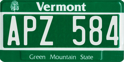 VT license plate APZ584