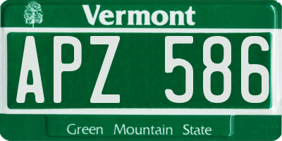 VT license plate APZ586