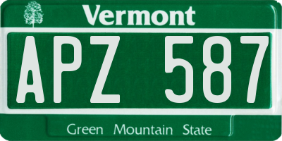 VT license plate APZ587