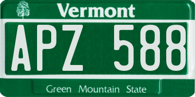 VT license plate APZ588
