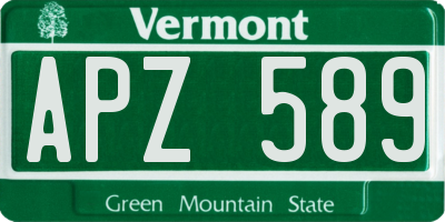 VT license plate APZ589