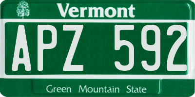 VT license plate APZ592