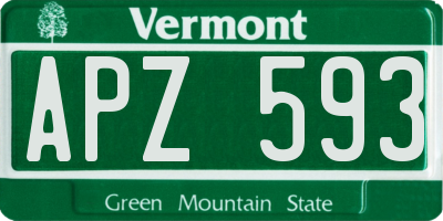 VT license plate APZ593