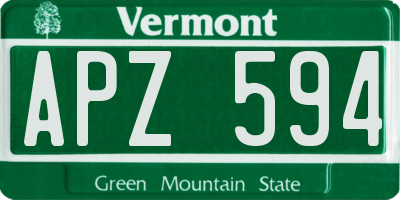 VT license plate APZ594