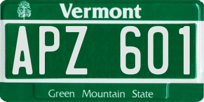 VT license plate APZ601