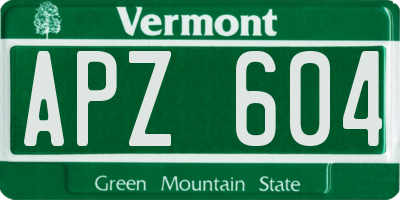 VT license plate APZ604