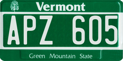 VT license plate APZ605