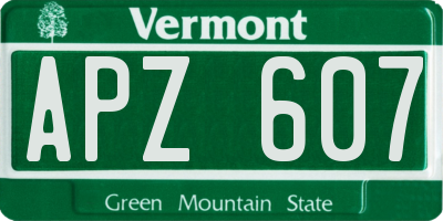 VT license plate APZ607