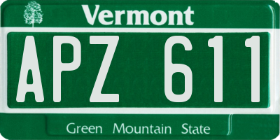 VT license plate APZ611