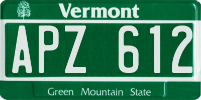 VT license plate APZ612