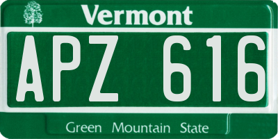 VT license plate APZ616