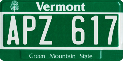 VT license plate APZ617
