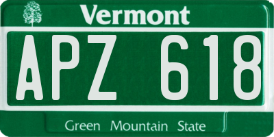 VT license plate APZ618
