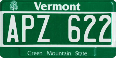 VT license plate APZ622