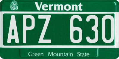 VT license plate APZ630