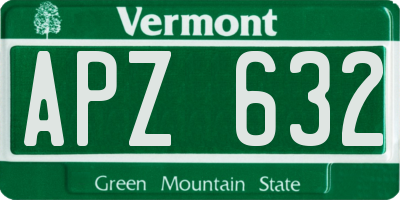 VT license plate APZ632