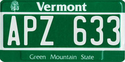 VT license plate APZ633