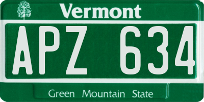 VT license plate APZ634