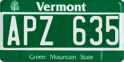 VT license plate APZ635