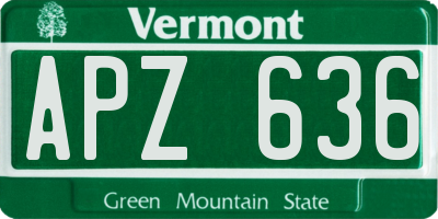VT license plate APZ636