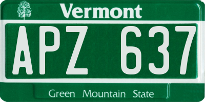 VT license plate APZ637
