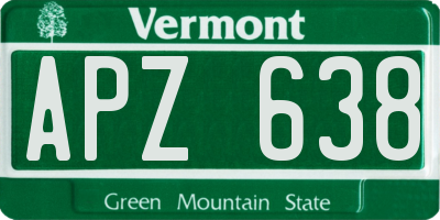 VT license plate APZ638