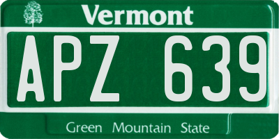 VT license plate APZ639