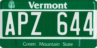 VT license plate APZ644