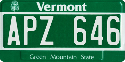 VT license plate APZ646