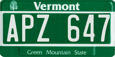 VT license plate APZ647