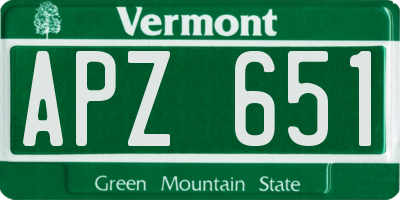 VT license plate APZ651