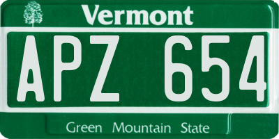 VT license plate APZ654