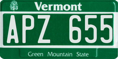 VT license plate APZ655