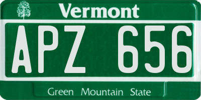 VT license plate APZ656