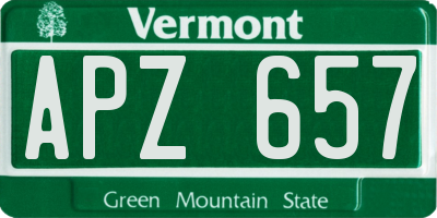 VT license plate APZ657