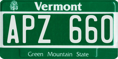 VT license plate APZ660