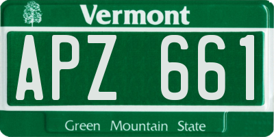 VT license plate APZ661