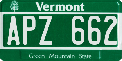 VT license plate APZ662
