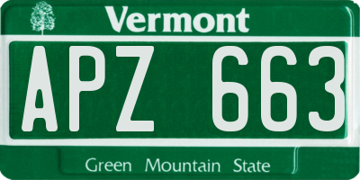 VT license plate APZ663