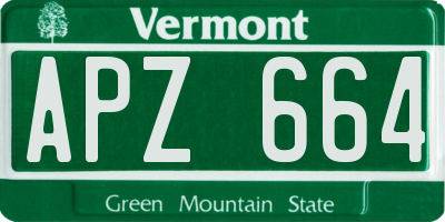 VT license plate APZ664