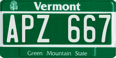 VT license plate APZ667