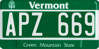 VT license plate APZ669
