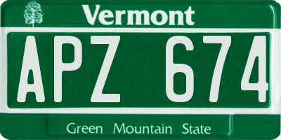 VT license plate APZ674