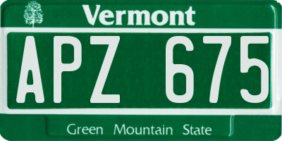VT license plate APZ675