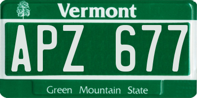 VT license plate APZ677